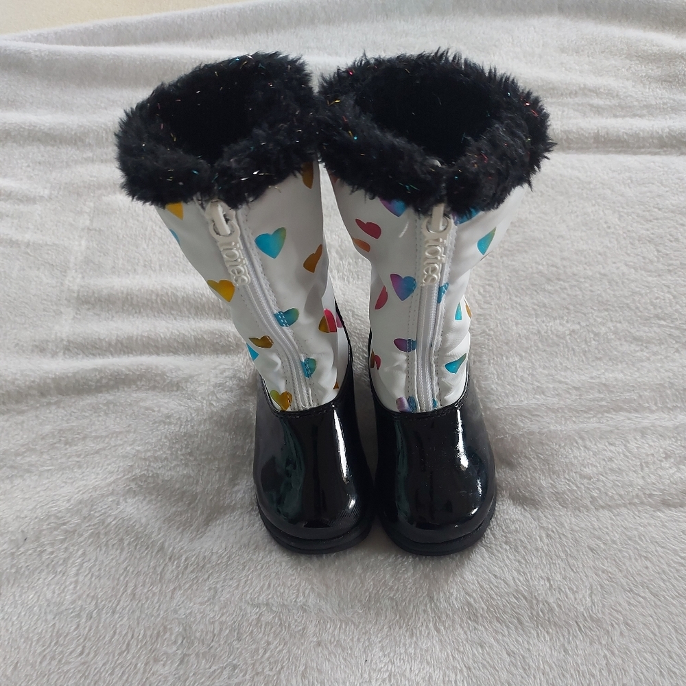**3 Listings $40**           Colorful Heart Pattern Boots with Faux Fur Trim
